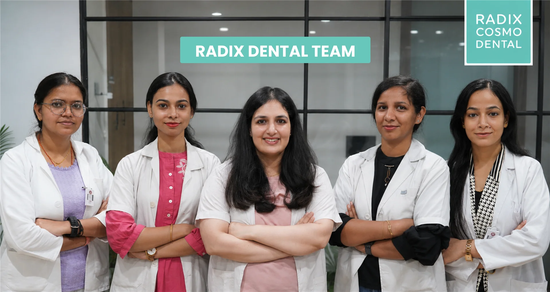 Full team of specialist dentists at Radix Cosmo Dental, Nirman Vihar, East Delhi